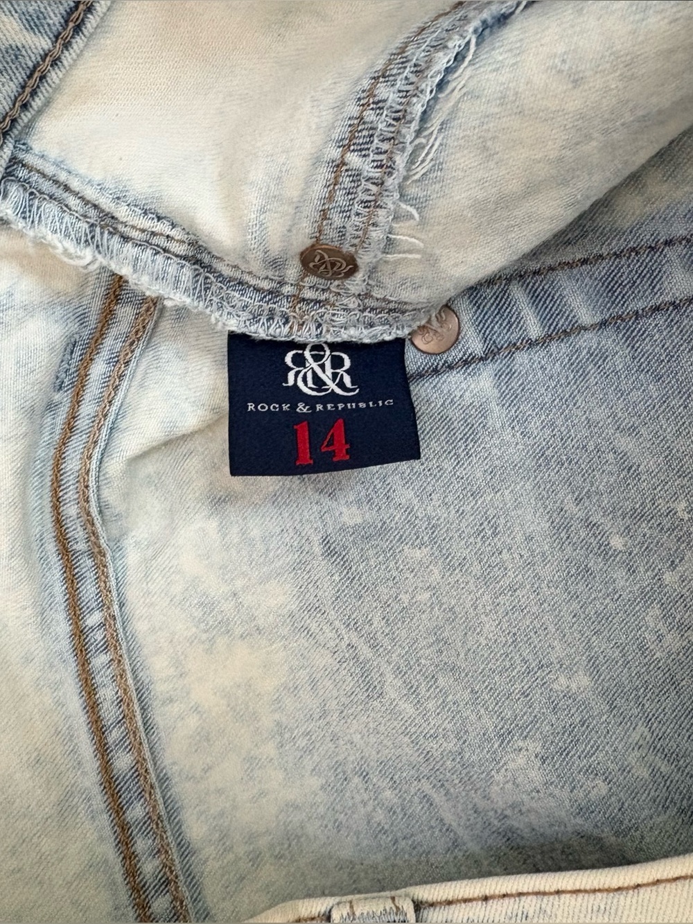 Rock & Republic Kashmiere Light Blue Acid Wash Skinny Jeans Size 14 Stretch - Picture 6 of 6